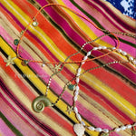 Julia pearls and shells charm necklace | Lauren sea life charm necklace with orange chord | summer jewelry | summer necklace
