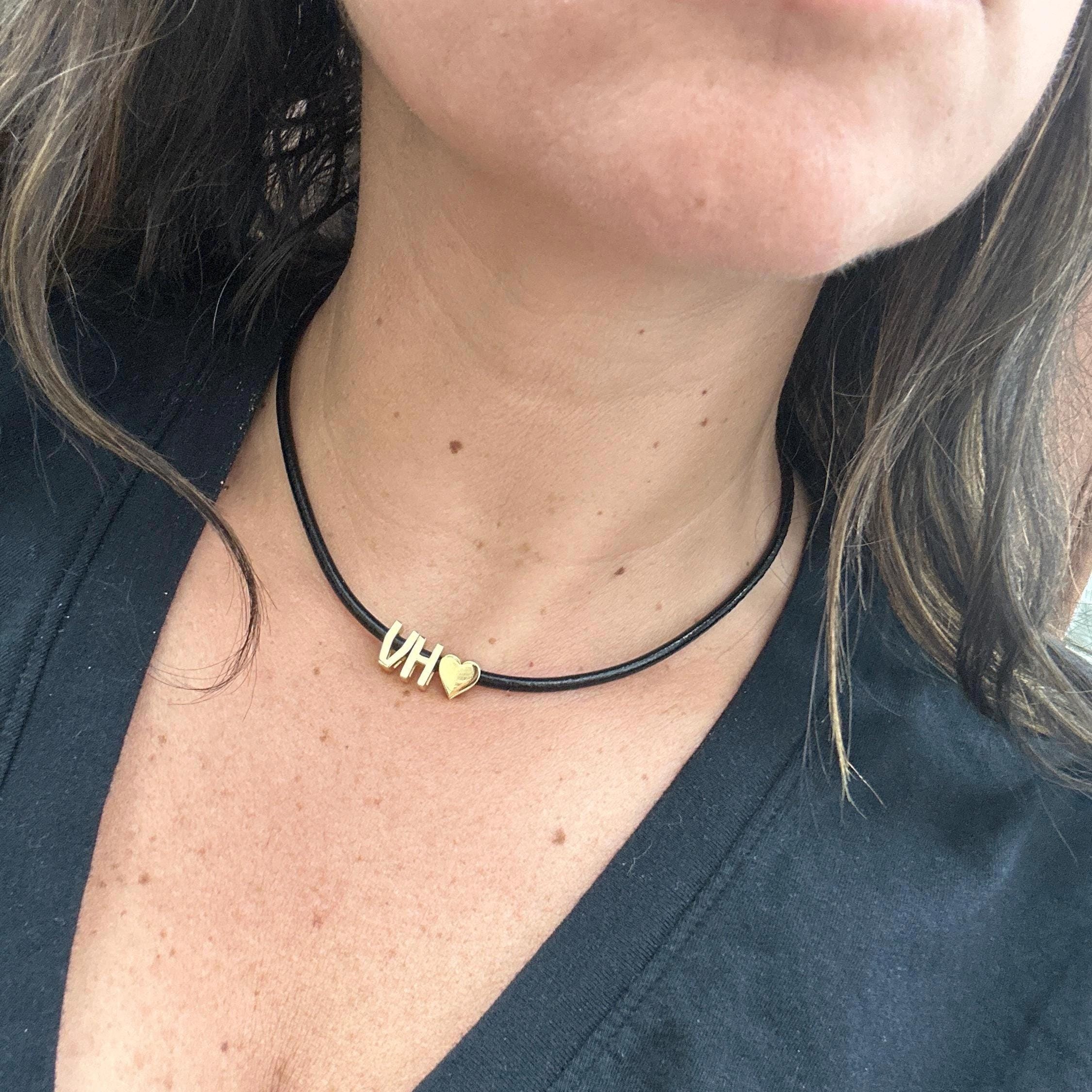 Sterling Silver 14K Gold Plated sliding charms Lulu cord necklace | personalized charms cord rope necklace | initial necklace on string |