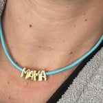 Sterling Silver 14K Gold Plated sliding charms Lulu cord necklace | personalized charms cord rope necklace | initial necklace on string |