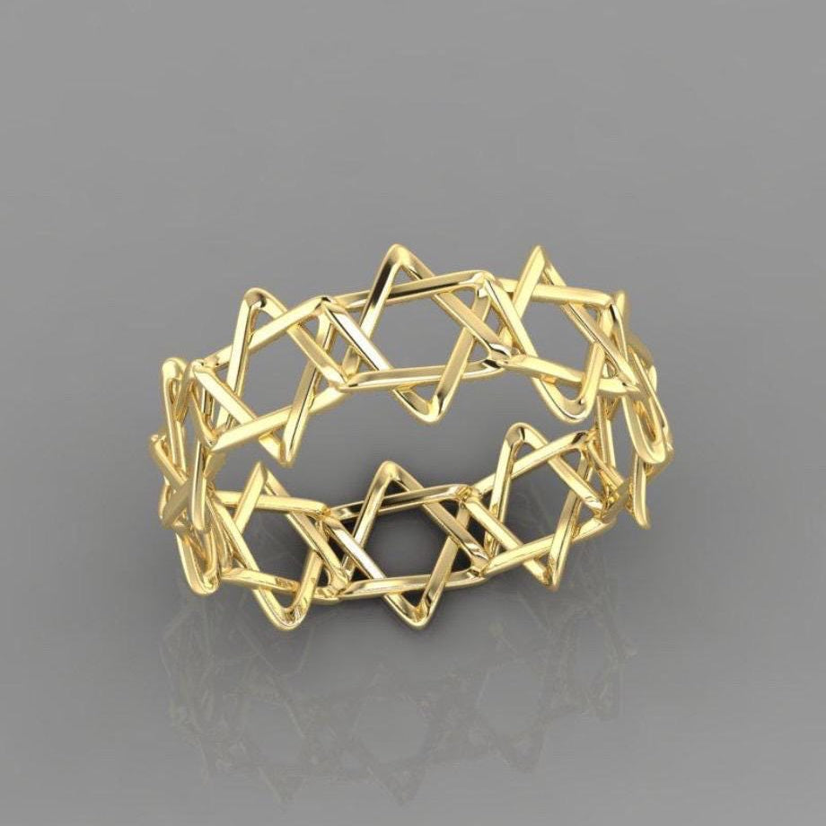 Jewish star Sophia ring | Star of David ring | all around Jewish star ring| Hebrew jewelry | Jewish star jewelry |available in sizes 4-9