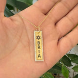 Jewish star name Necklaces | Jewish star pave dog Tag Necklace | Star of David dog tag | custom Mandy dog tag necklace | personalized