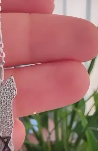 Pave map of Israel necklace | Israel choker | Israel necklace | map of Israel choker with diamonds | Pave Israel jewelry