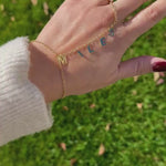 Sterling silver gold plated hand chains | Custom hand chain | Personalized hand chain | dangling name hand chain | Personalized hand chain